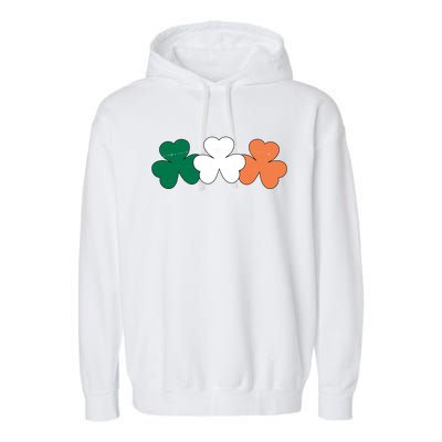 Irish Lucky Shamrock St Patrick Garment-Dyed Fleece Hoodie