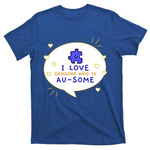 I Love Someone Who Is Ausome Utism Awareness Funny Gift T-Shirt