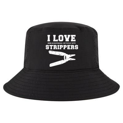 I Love Strippers Funny Electrician Funny Gift Fathers Cool Comfort Performance Bucket Hat