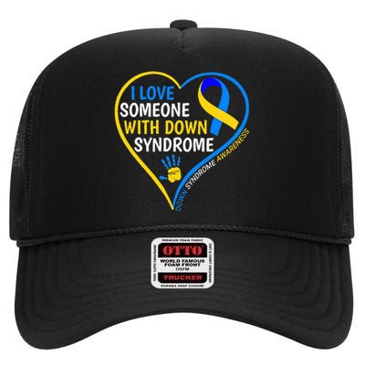 I Love Someone With Down Syndrome Down Syndrome Awareness High Crown Mesh Back Trucker Hat