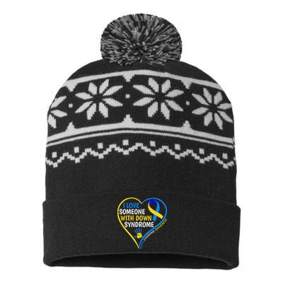 I Love Someone With Down Syndrome Down Syndrome Awareness USA-Made Snowflake Beanie