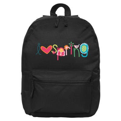 I Love Spring Colorful 16 in Basic Backpack