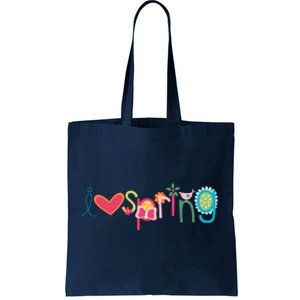 I Love Spring Colorful Tote Bag