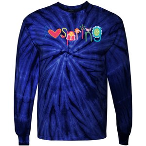 I Love Spring Colorful Tie-Dye Long Sleeve Shirt