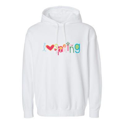 I Love Spring Colorful Garment-Dyed Fleece Hoodie