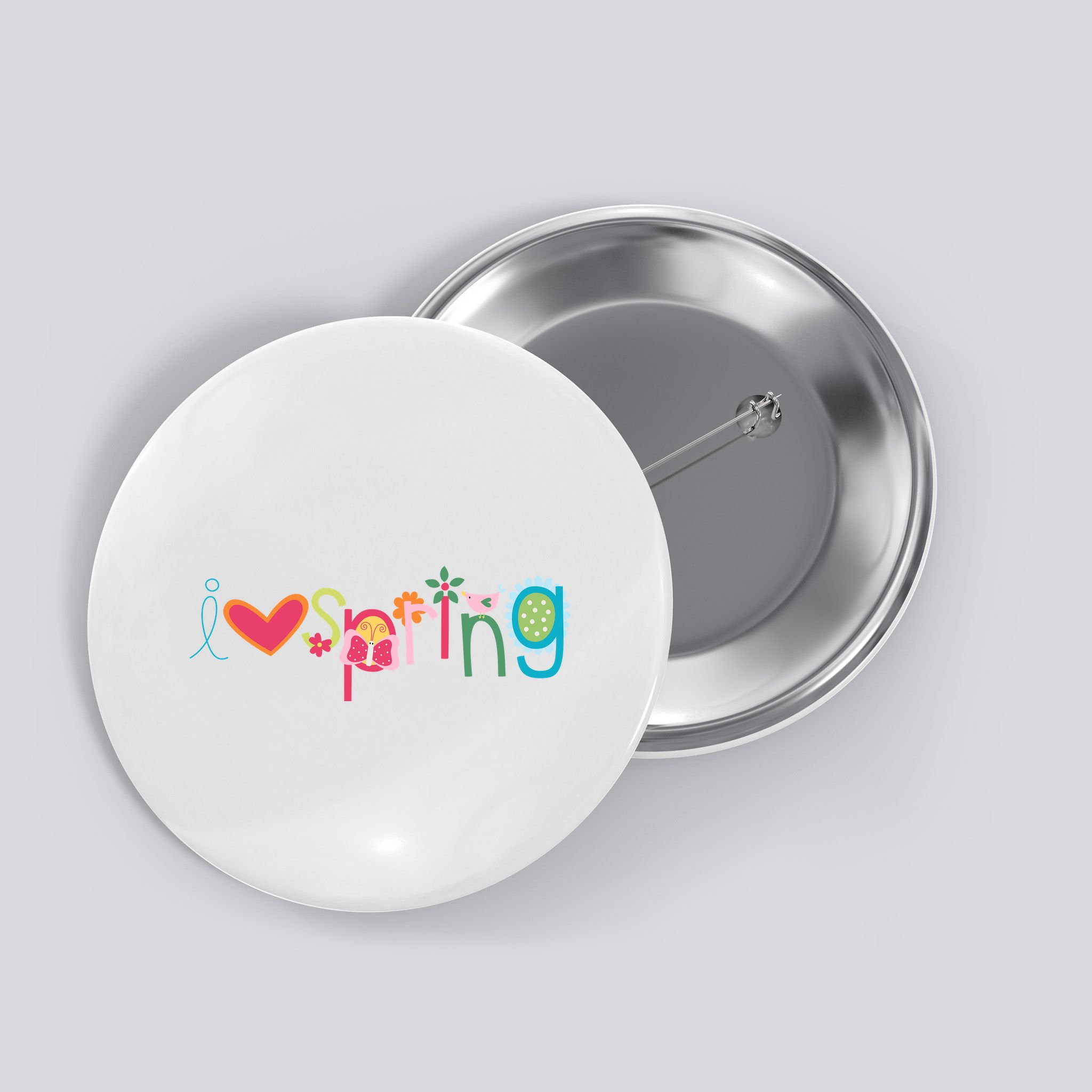 I Love Spring Colorful Button