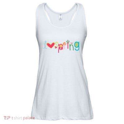 I Love Spring Colorful Ladies Essential Flowy Tank