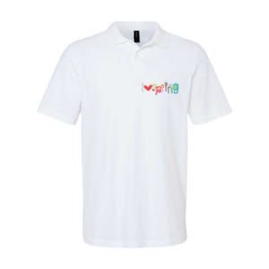 I Love Spring Colorful Softstyle Adult Sport Polo