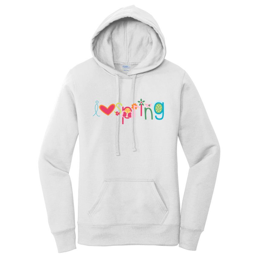 I Love Spring Colorful Women's Pullover Hoodie