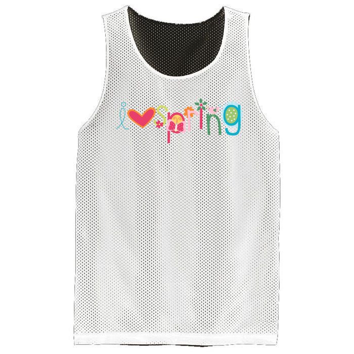 I Love Spring Colorful Mesh Reversible Basketball Jersey Tank