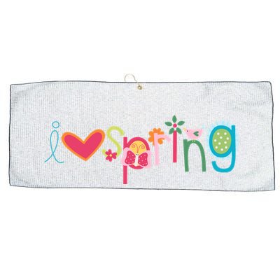 I Love Spring Colorful Large Microfiber Waffle Golf Towel