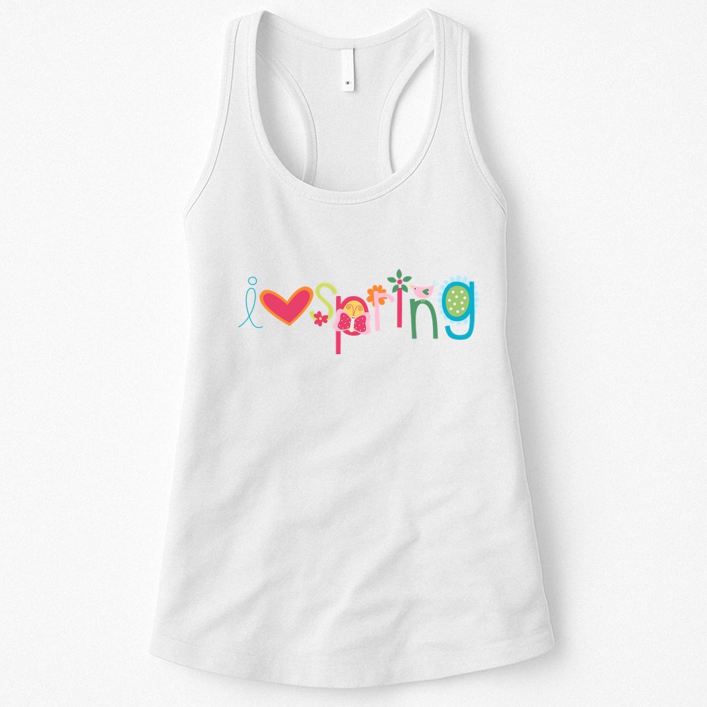 I Love Spring Colorful Womens Tank Top