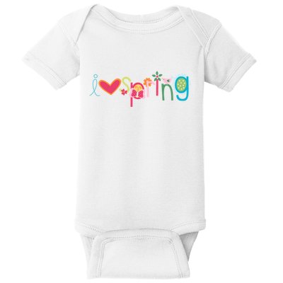 I Love Spring Colorful Baby Bodysuit