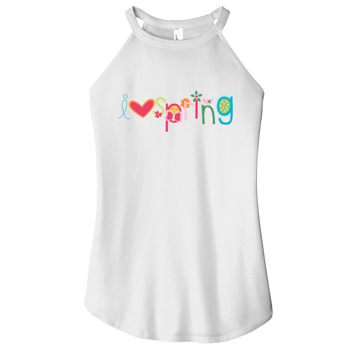 I Love Spring Colorful Women's Perfect Tri Rocker Tank