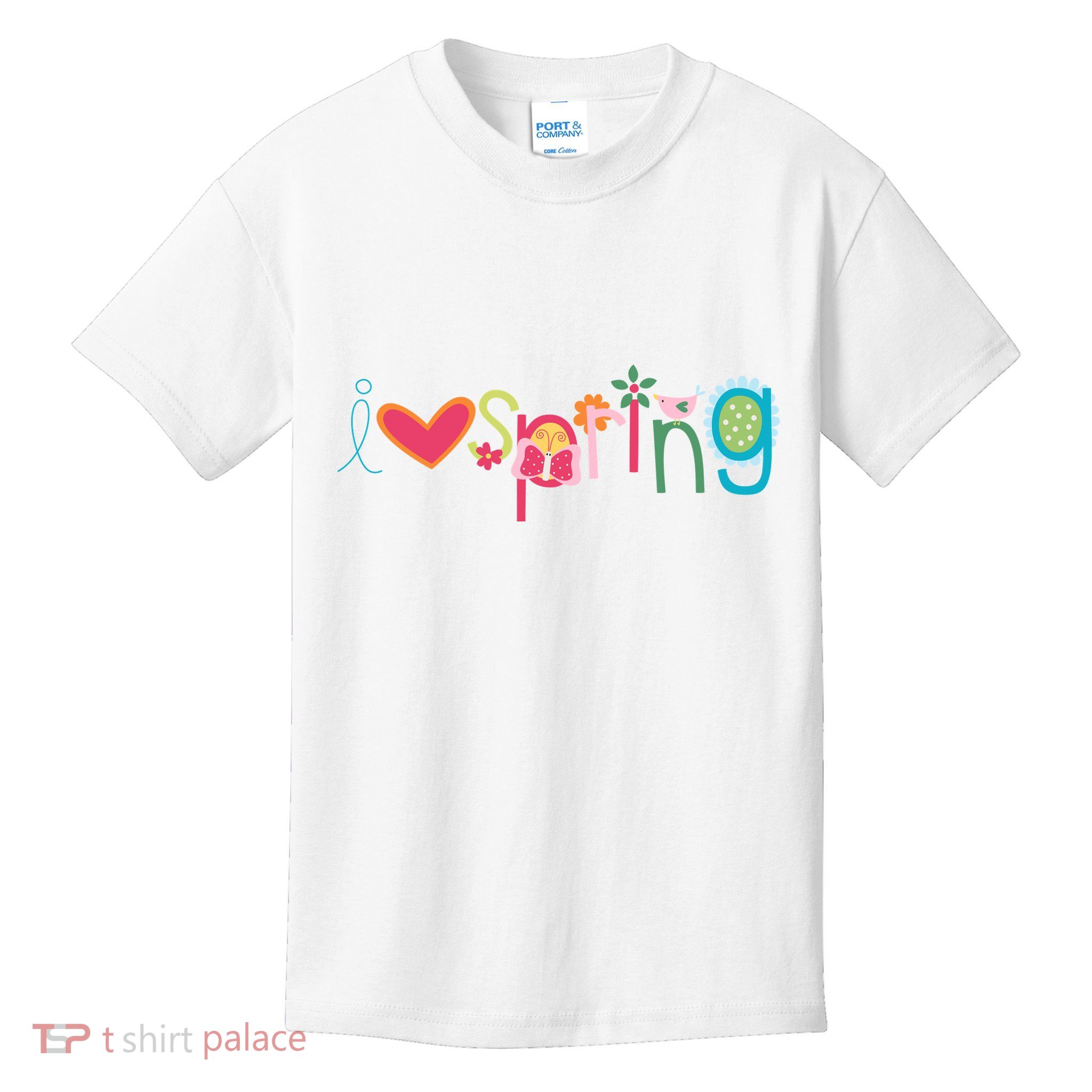 I Love Spring Colorful Kids T-Shirt