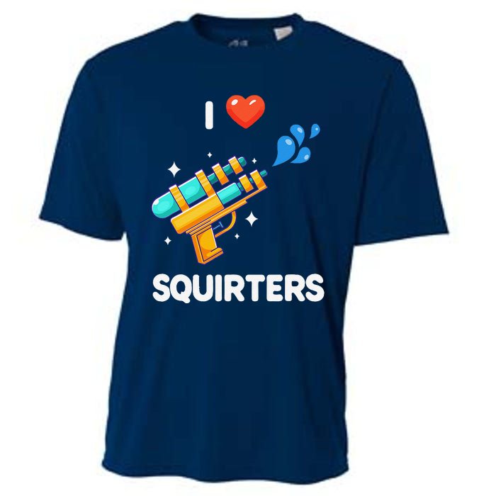 I Love Squirters Funny Cooling Performance Crew T-Shirt