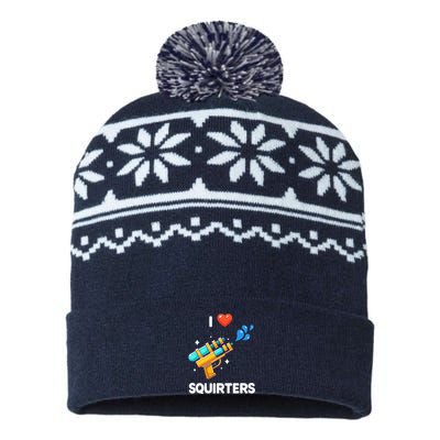 I Love Squirters Funny USA-Made Snowflake Beanie