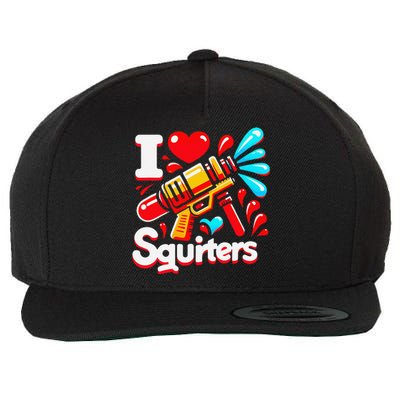 I Love Squirters Funny Wool Snapback Cap