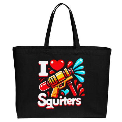 I Love Squirters Funny Cotton Canvas Jumbo Tote