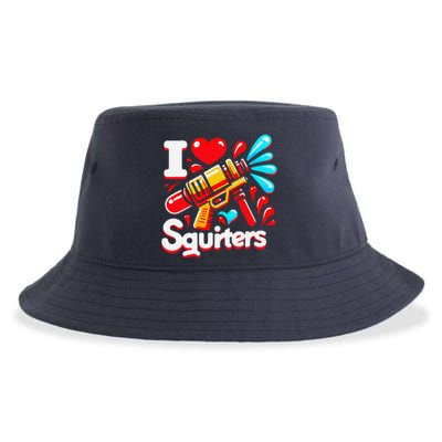 I Love Squirters Funny Sustainable Bucket Hat