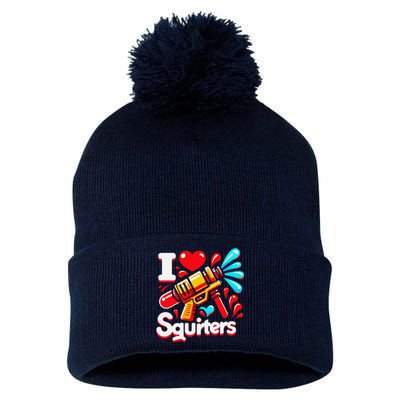 I Love Squirters Funny Pom Pom 12in Knit Beanie