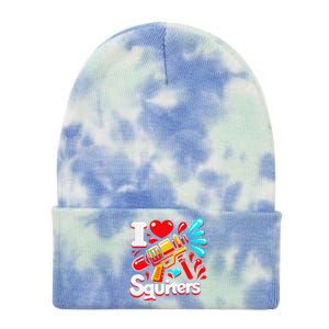 I Love Squirters Funny Tie Dye 12in Knit Beanie