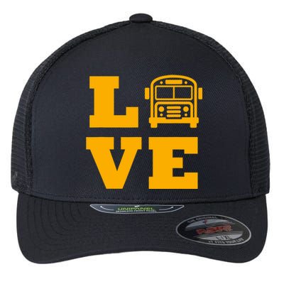 I Love School Buses, School Bus Lovers Flexfit Unipanel Trucker Cap