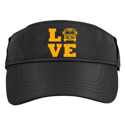 I Love School Buses, School Bus Lovers Adult Drive Performance Visor