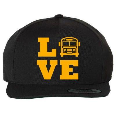 I Love School Buses, School Bus Lovers Wool Snapback Cap