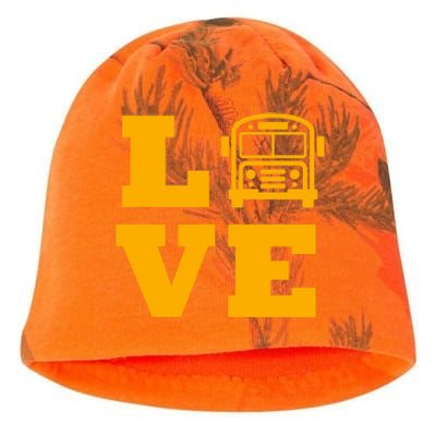 I Love School Buses, School Bus Lovers Kati - Camo Knit Beanie