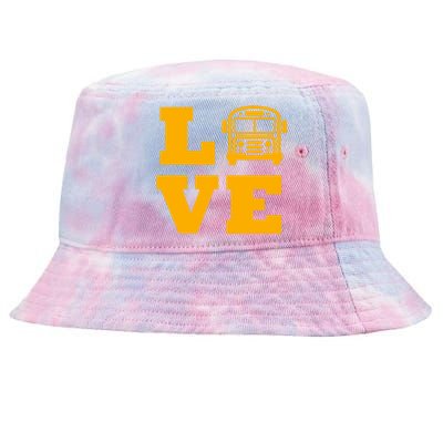 I Love School Buses, School Bus Lovers Tie-Dyed Bucket Hat