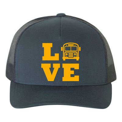 I Love School Buses, School Bus Lovers Yupoong Adult 5-Panel Trucker Hat