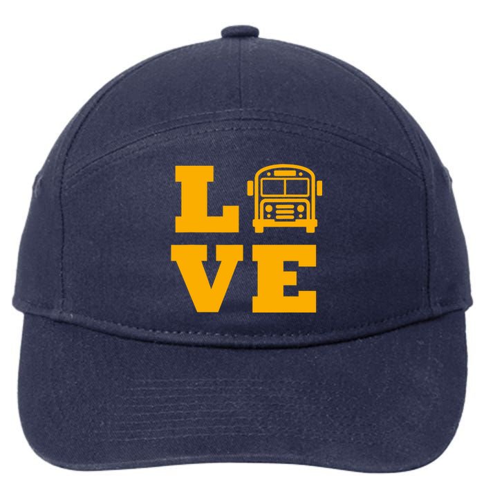 I Love School Buses, School Bus Lovers 7-Panel Snapback Hat