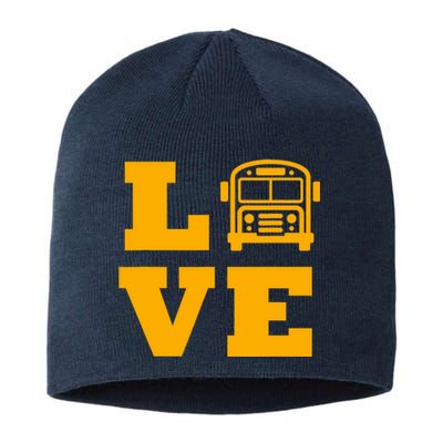 I Love School Buses, School Bus Lovers Sustainable Beanie