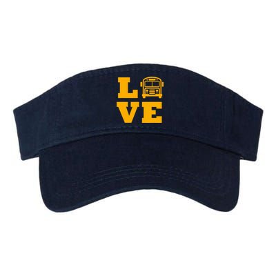 I Love School Buses, School Bus Lovers Valucap Bio-Washed Visor