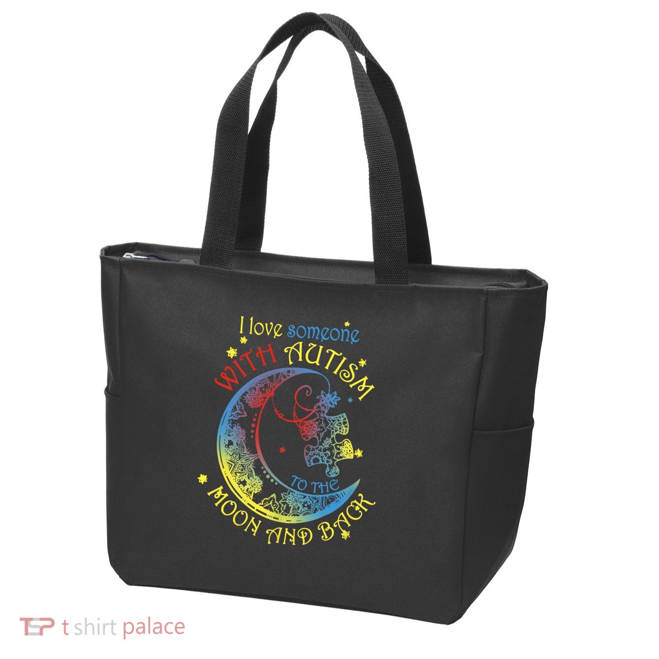 I Love Someone With Autism To The Moon And Back Zip Tote Bag