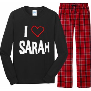 I Love Sarah, I Love You With All My Heart Long Sleeve Pajama Set