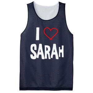 I Love Sarah, I Love You With All My Heart Mesh Reversible Basketball Jersey Tank