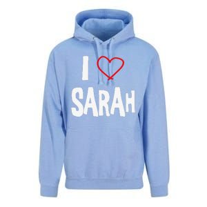 I Love Sarah, I Love You With All My Heart Unisex Surf Hoodie