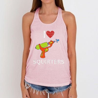 I Love Squirters Women's Knotted Racerback Tank