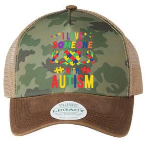 I Love Someone With Autism Ribbon Heart Legacy Tie Dye Trucker Hat