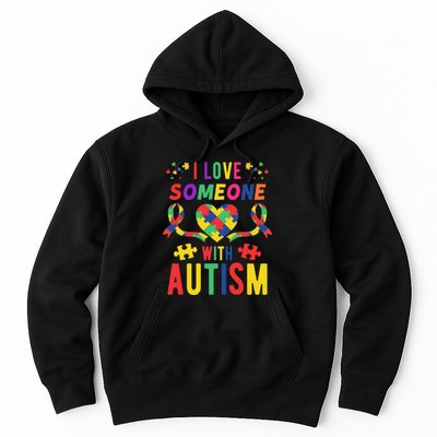 I Love Someone With Autism Ribbon Heart Hoodie