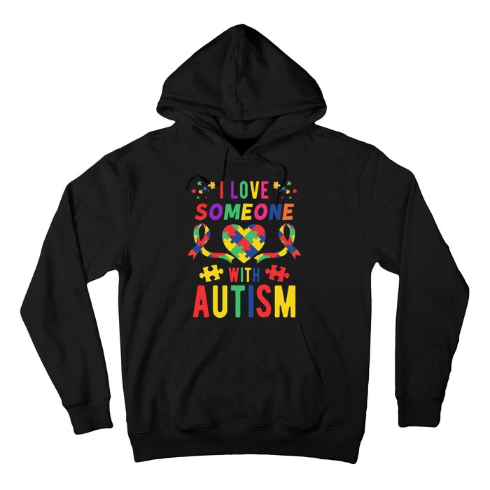 I Love Someone With Autism Ribbon Heart Hoodie