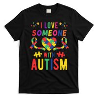 I Love Someone With Autism Ribbon Heart T-Shirt