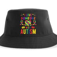 I Love Someone With Autism Ribbon Heart Sustainable Bucket Hat