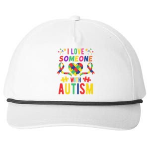 I Love Someone With Autism Ribbon Heart Snapback Five-Panel Rope Hat