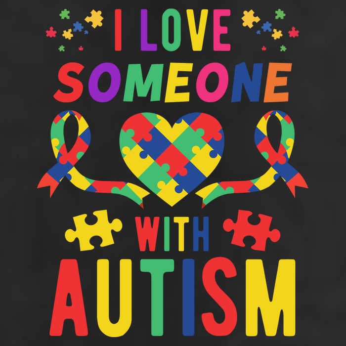 I Love Someone With Autism Ribbon Heart Adult Drive Performance Visor