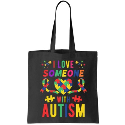 I Love Someone With Autism Ribbon Heart Bag