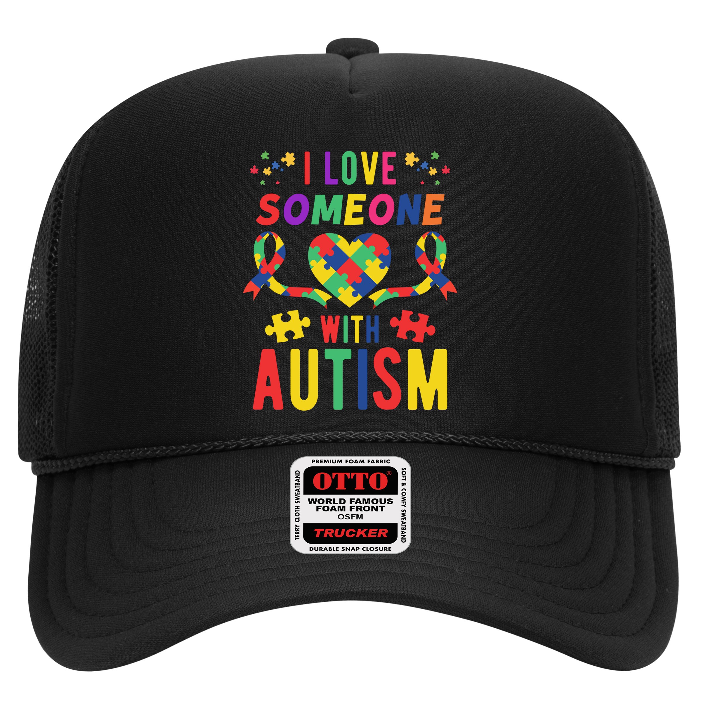 I Love Someone With Autism Ribbon Heart Hat