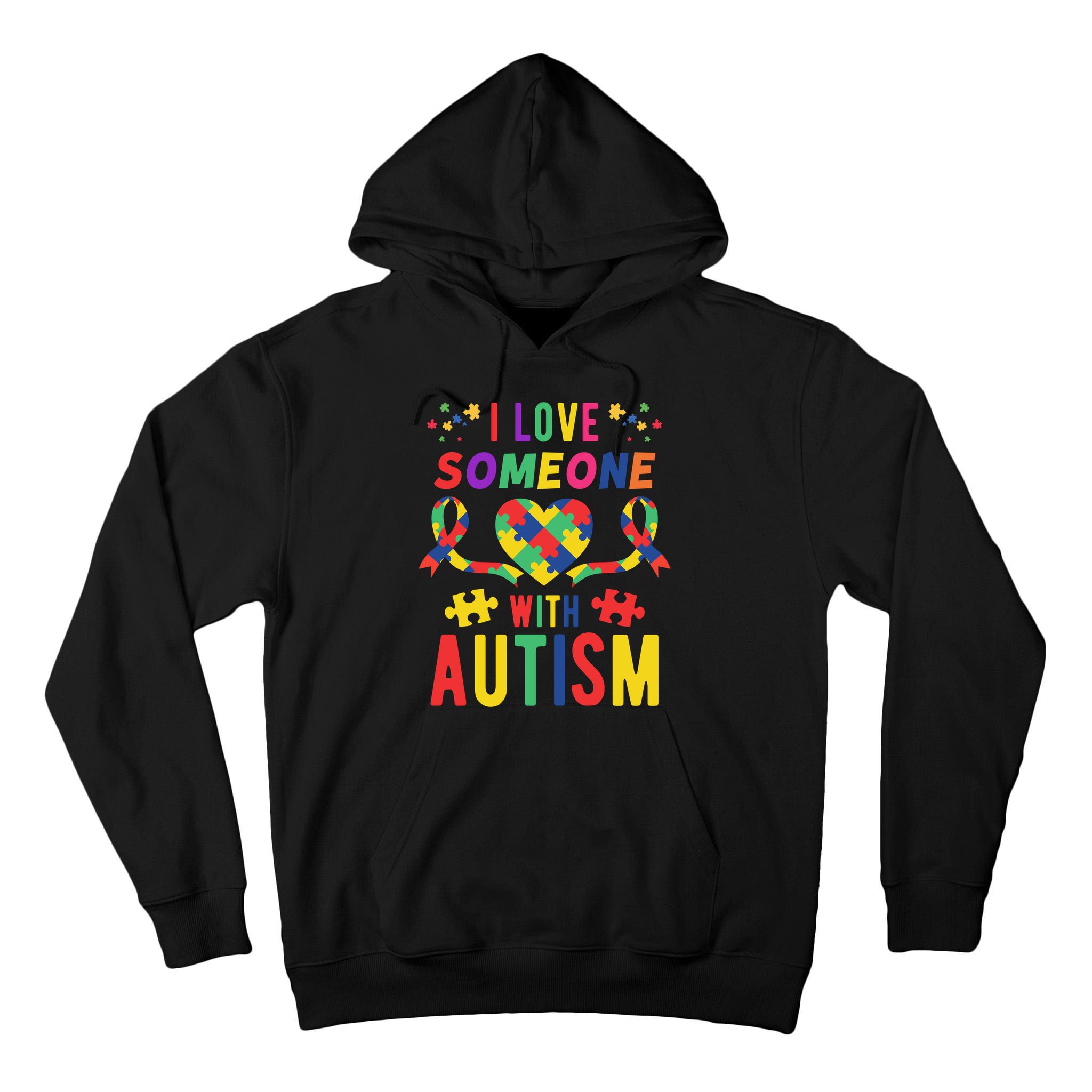 I Love Someone With Autism Ribbon Heart Tall Hoodie